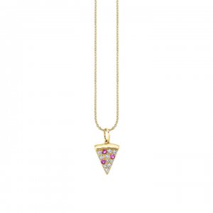 Gold & Diamond Large Pizza Slice Charm