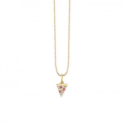 Gold & Diamond Pizza Slice Charm