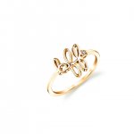 Gold Plated Sterling Silver BFF Ring With Bezel Set Diamond