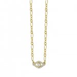 Gold & Diamond Extra Large Bezel Evil Eye Necklace