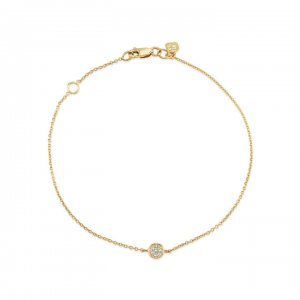 Gold & Diamond Tiny Disc Bracelet