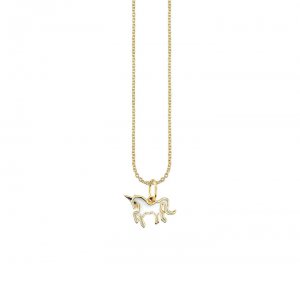 Little Loves Gold & Enamel Unicorn Necklace