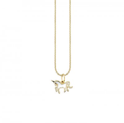 Little Loves Gold & Enamel Unicorn Necklace