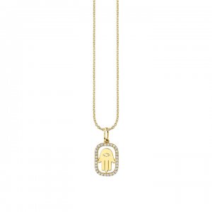 Gold & Diamond Hamsa Open Icon Charm