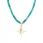 Gold & Diamond Cosmic Turquoise Matrix Necklace