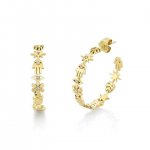 Gold & Diamond Medium Icon Hoops