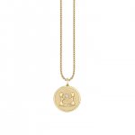 Gold & Diamond Large Gemini Zodiac Medallion