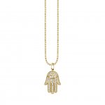 Gold & Pave Diamond Medium Hamsa Charm