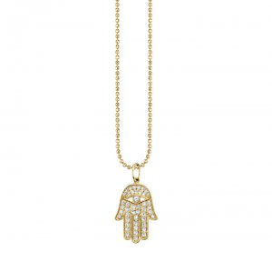 Gold & Pave Diamond Medium Hamsa Charm