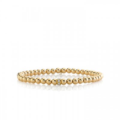 Gold & Diamond Rondelle on Gold Beads