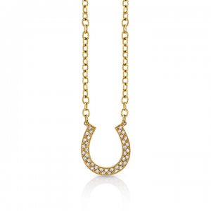 Gold & Diamond Large Horseshoe Necklace