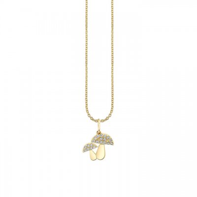 Gold & Diamond Mushroom Charm