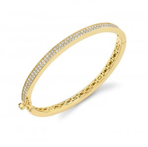 Gold & Pave Diamond Small Hinge Bangle