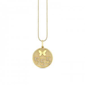 Gold & Diamond 555 Angel Number Charm