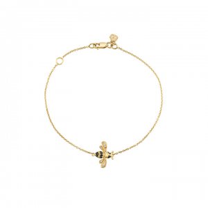 Gold & Diamond Small Bee Bracelet