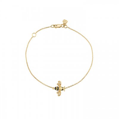 Gold & Diamond Small Bee Bracelet