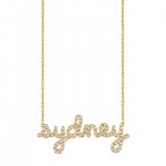 Gold & Diamond Custom Script Necklace