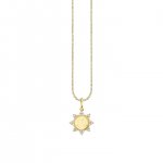 Gold & Diamond Small Happy Face Sun Charm