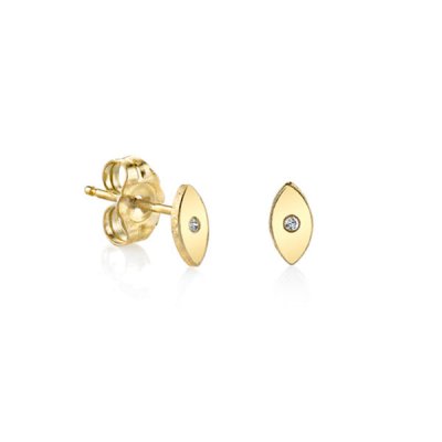 Gold Plated Sterling Silver Evil Eye Stud Earrings