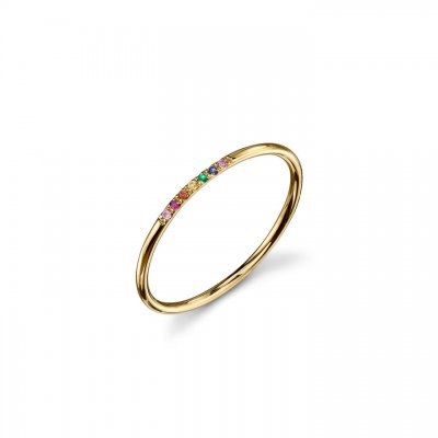 Gold & Rainbow 7-Stone Ring