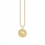 Gold & Diamond Large Taurus Zodiac Medallion