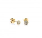 Men's Collection Gold & Diamond Pave Tiny Disc Stud