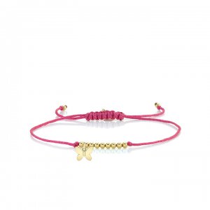 Pure Gold Tiny Butterfly Cord Bracelet