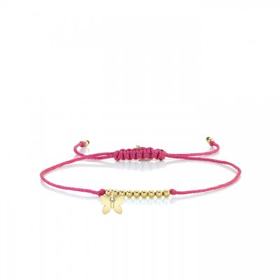 Pure Gold Tiny Butterfly Cord Bracelet