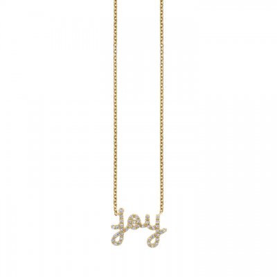 Gold & Diamond Small Joy Script Necklace