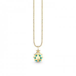 Gold & Turquoise Ladybug Charm