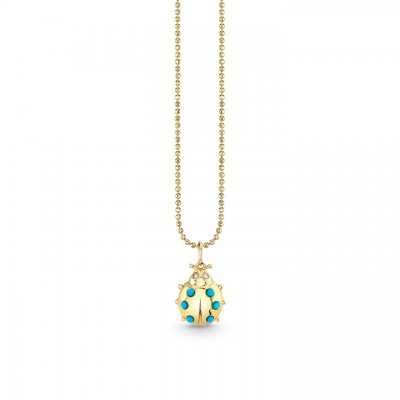 Gold & Turquoise Ladybug Charm