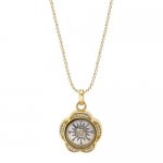 Gold & Diamond Flower Compass Charm