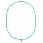 Gold & Ruby Round Turquoise Evil Eye Necklace on Arizona Turquoise