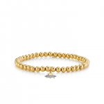 Gold & Diamond Flying Saucer On Gold Beads