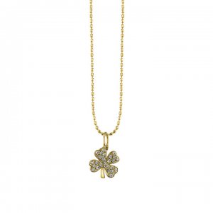 Gold & Diamond Small Clover Charm