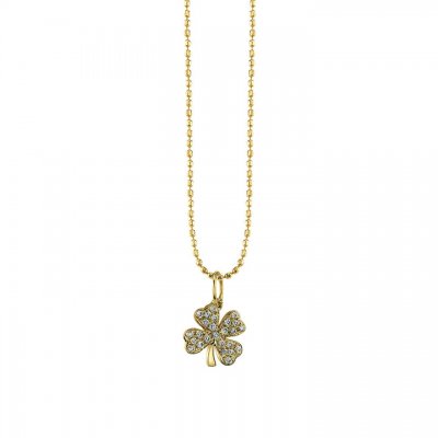 Gold & Diamond Small Clover Charm