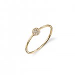 Gold & Pave Diamond Tiny Disc Ring