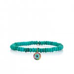 Little Loves Gold & Rainbow Evil Eye on Turquoise