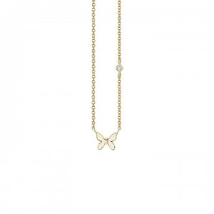 Little Loves Gold & Enamel Mini Butterfly Necklace