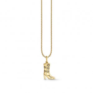 Gold & Diamond Cowgirl Boot Charm