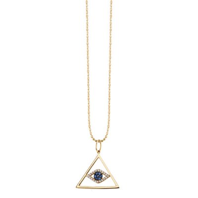 Men's Collection Gold & Diamond Medium Pyramid Evil Eye Charm