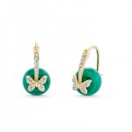 Gold & Diamond Butterfly Malachite Earrings