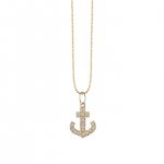 Gold & Diamond Anchor Charm