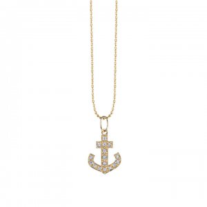 Gold & Diamond Anchor Charm