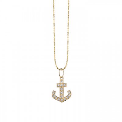 Gold & Diamond Anchor Charm