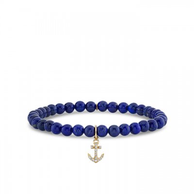 Little Loves Gold & Diamond Anchor on Lapis