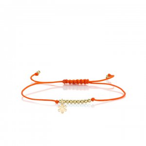 Pure Gold Tiny Flower Cord Bracelet