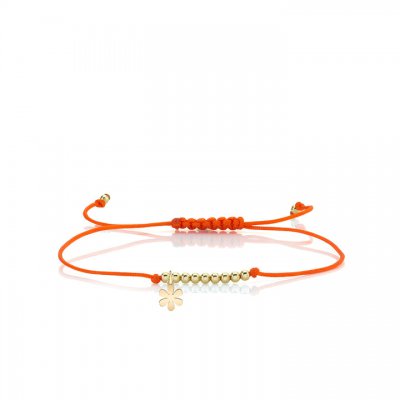 Pure Gold Tiny Flower Cord Bracelet