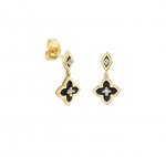 Gold & Diamond Enamel Moroccan Drop Earrings