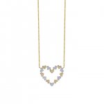 Two-Tone Gold & Diamond Heart Necklace